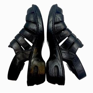 B.O.C. BORN CONCEPT BLACK FISHERMANS WOVEN SLINGBACK SANDALS SZ 9 MED EUC